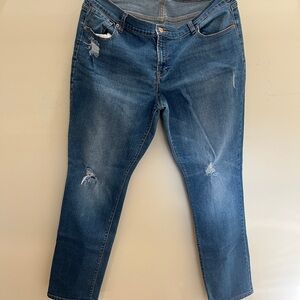 Old Navy Women's Cropped Distressed Blue Jeans